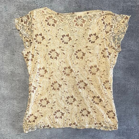 Jtb Lace Floral Short Sleeve Top - Picture 4 of 5